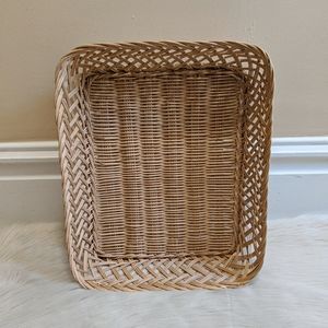 Vintage wicker rectangular basket